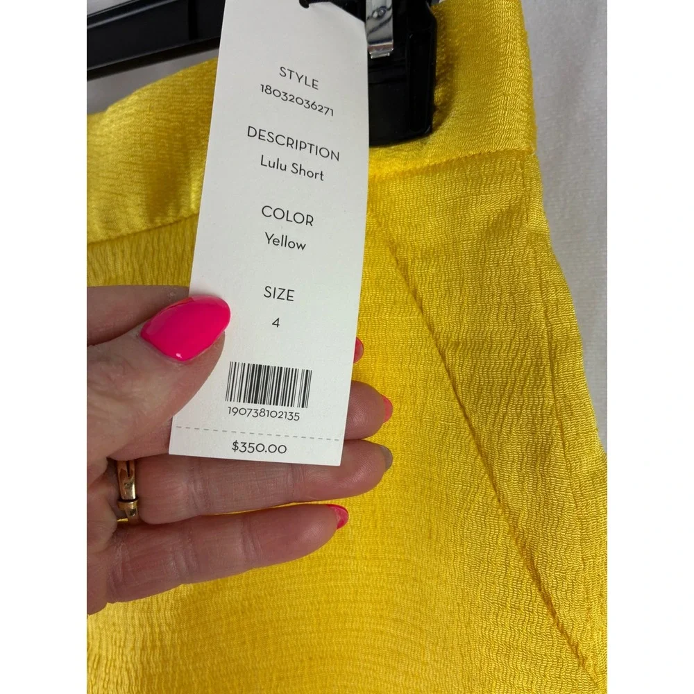 Veronica Beard Lulu Yellow Lace Up High Waisted Shorts Size 4 18032036271 NEW - Picture 7 of 9